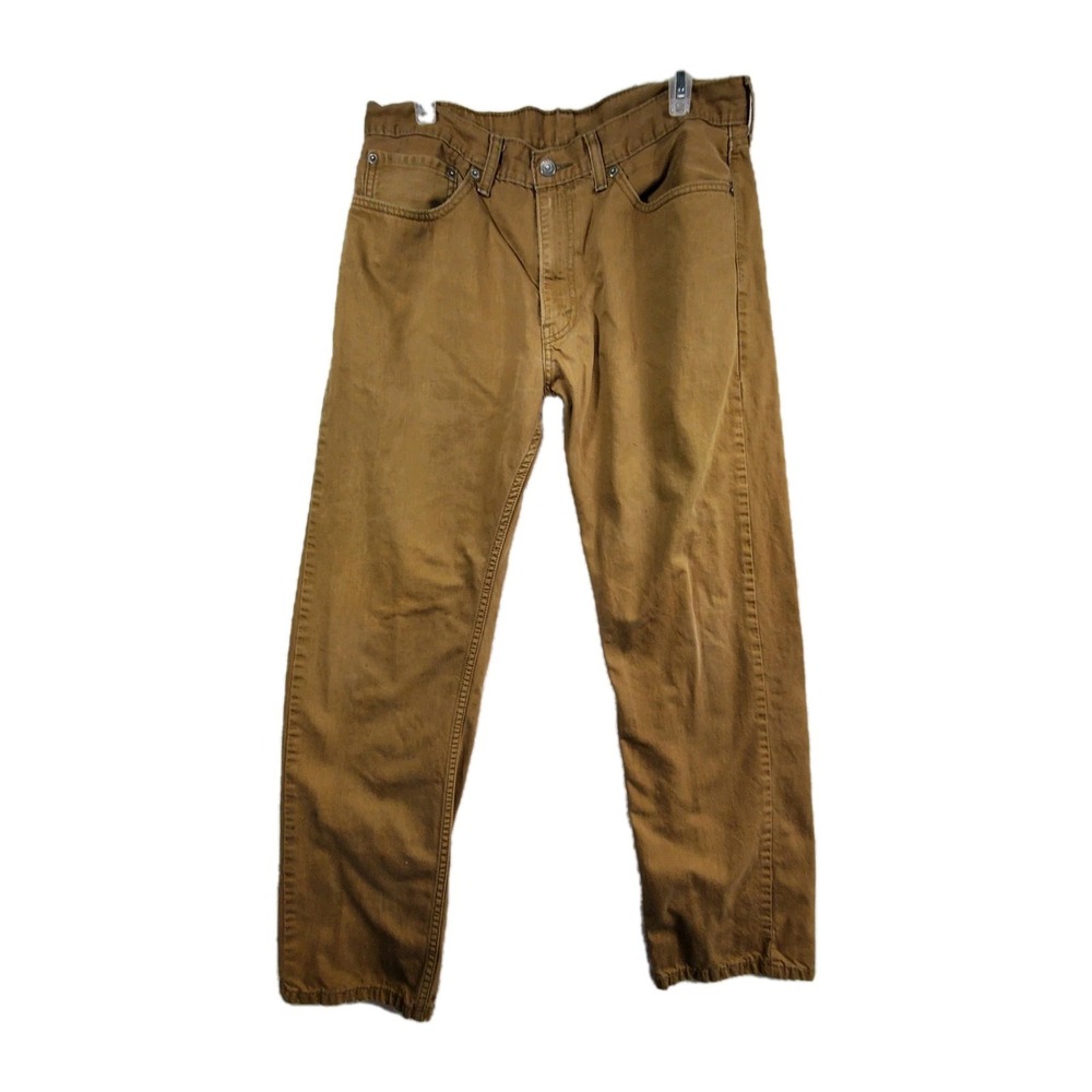 Levi 505 Jeans Mens Size 36x32 Brown White Tab